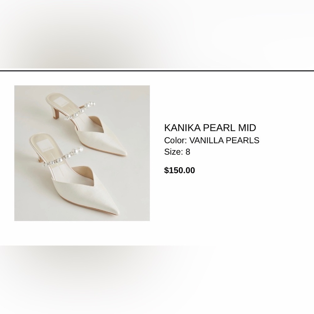 Dolce Vita Kanika Pearl Mid Cream Slingback Heels